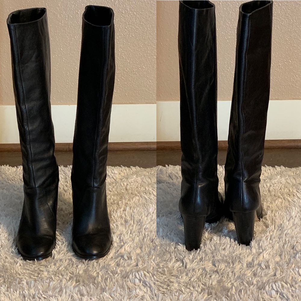 Aqua Straight Up Boots Black Lydia Martin Size 6.5